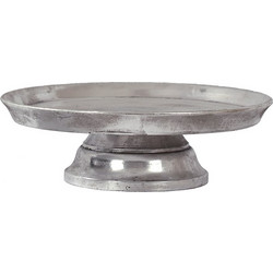 Cake stand αντικέ ασημί, πολυρεζίν 25x8.5cm