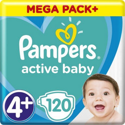 Pampers Active Baby Πάνες No4+ 10-15kg 120τμχ
