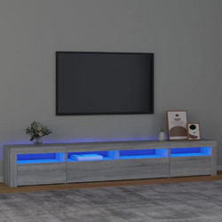 vidaXL Έπιπλο Τηλεόρασης Ξύλινο Γκρι με Φωτισμό Led Μ240xΠ35xΥ40cm 3152728