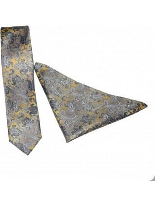 Σετ Γραβάτα Με Μαντηλάκι Τσέπης Stefano Mario SM-107 Grey