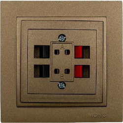 Πρίζα ηχείων Mono Electric σειρά Despina Metallic καφέ - 505-002305142