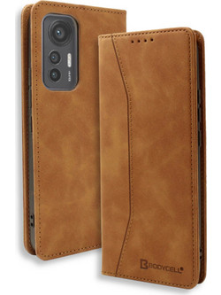 Bodycell Pu Leather Book Case Brown (Xiaomi 12 Lite 5G)