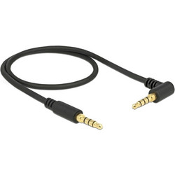 DELOCK καλώδιο Jack stereo σε Jack stereo 4pin 3.5mm, 90 μαύρο, 0.5m