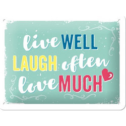 Nostalgic Μεταλλικός πίνακας Word Up Live Laugh Love