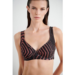 BLU4U Bikini Top με Ενίσχυση Μαύρο Καφέ 23366066D-02