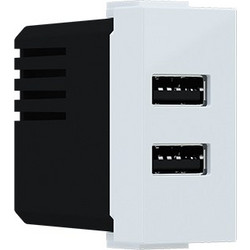 Acaelec Modys Πρίζα Τροφοδοσίας 2xUSB 1 Στοιχείου A+C 5VDC 3A IP20 Λευκό (10101412360)