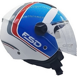 Faseed FSD 721 White / Red Κράνος Μηχανής Jet 1050gr