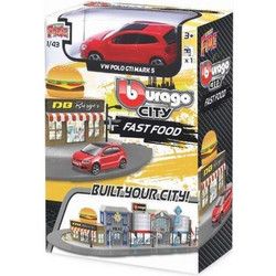 Bburago Street Fire Χτίζω Την Πόλη Το Fast-Food & Official VW Polo Gti Mark 5 18/31504