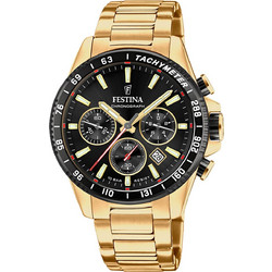 Festina Ανδρικό Ρολόι Χρονογράφος με Μαύρο Μεταλλικό Μπρασελέ F20634/5