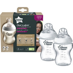 Tommee Tippee Close To Nature Σετ Πλαστικά Μπιμπερό με Θηλή Σιλικόνης κατά των Κολικών 0m+ 2x260ml