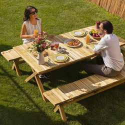 Showood Ορθογώνιο Τραπέζι Κήπου Ξύλινο Μπεζ 180x90x75cm 02001