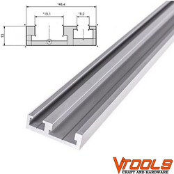 Vtools 1500E Προφιλ αλουμινιου διπλο T-slot T-track 1500mm ανοδιωμένο ασημί
