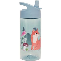 Petit Monkey Woodland Παιδικό Μπουκάλι Πλαστικό BPA Free με Καλαμάκι Μπλε 320ml