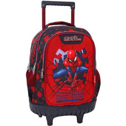 Must Spider-Man Protector Of New York Σχολική Τσάντα Τρόλεϊ Δημοτικού Μαύρη Κόκκινη 508119