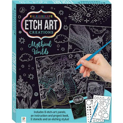 Βιβλίο Ζωγραφικής Kaleidoscope Etch Art Mini Kit: Mythical Worlds KAL-07 Hinkler