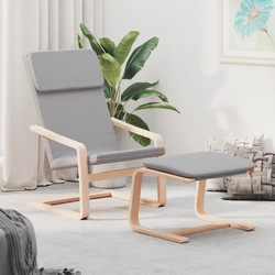 vidaXL Πολυθρόνα Relax με Υποπόδιο Γκρι 3154413