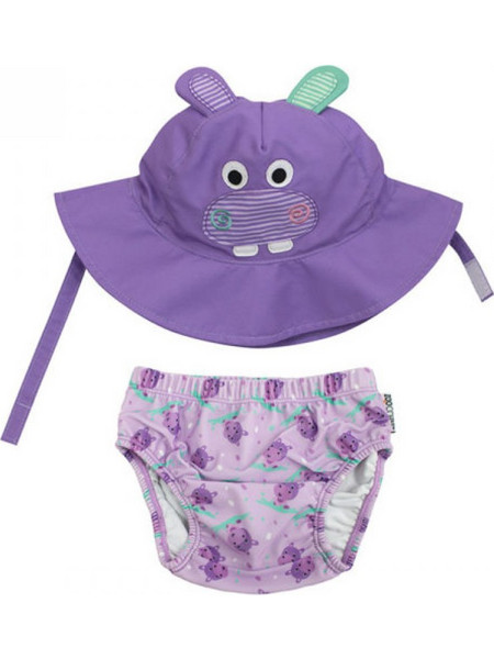Zoocchini Hippo Σετ Βρεφικό Μαγιό για Κορίτσι Λιλά ZOO12014