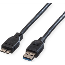 Roline USB 3.2 Gen 1 Cable A - Micro A M/M black 0.8m - 11.02.8872