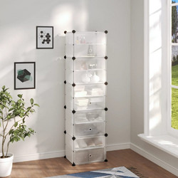 vidaXL Παπουτσοθήκη Πλαστική Μ44xΠ31.5xΥ153.5cm 340562