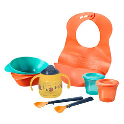 Tommee Tippee Weaning Starter Kit Βρεφικό Σετ Φαγητού Σιλικόνης Orange Yellow 8τμχ