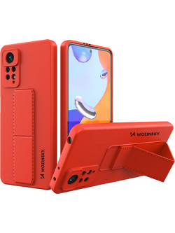 Wozinsky Kickstand Case silicone case with stand Xiaomi Redmi Note 11 Pro red
