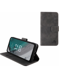 Lime Θηκη Nokia C32 6.5'' Essential Magnet Book Stand Clip GREY