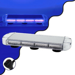GloboStar Pro Series Φάρος Σήμανσης Οχήματος Αστυνομίας για Αυτοκίνητα & Φορτηγά 6 Προγραμμάτων Φωτισμού LED 10-30V - ΜπλεΚωδικό