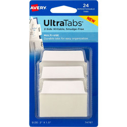 Αυτοκόλλητοι Σελιδοδείκτες Ultra Tabs White 5x2.5cm, 24τεμ
