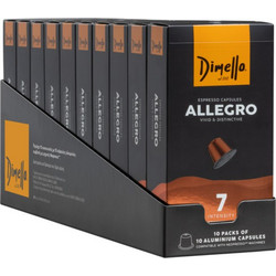 Dimello Κάψουλες Espresso Allegro Συμβατές με Μηχανή Nespresso 100τμχ