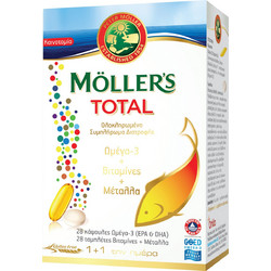 Moller's Total Ιχθυέλαιο 28 Κάψουλες + 28 Ταμπλέτες