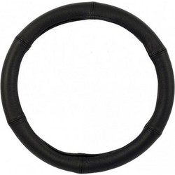 CarCommerce - ΡΑΦΤΟ ΚΑΛΥΜΜΑ ΤΙΜΟΝΙΟΥ STANDARD 39-41 cm (ΜΑΥΡΟ/ΜΑΥΡΕΣ ΡΑΦΕΣ/ΔΕΡΜΑΤΙΝΗ) - 1 τεμ. (61381-CC)