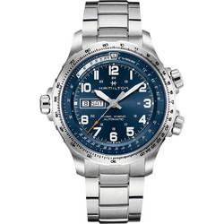 Hamilton Khaki Aviation Ανδρικό Ρολόι Χρονογράφος Αυτόματο με Ασημί Μεταλλικό Μπρασελέ H77765141