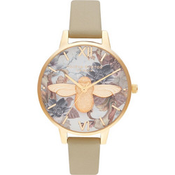 Olivia Burton Marble Florals Γυναικείο Ρολόι με Μπεζ Δερμάτινο Λουράκι OB16CS22