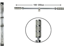 ForHome 923169 Κουρτινόξυλο Μεταλλικό Ασημί 100-200cm - For Home