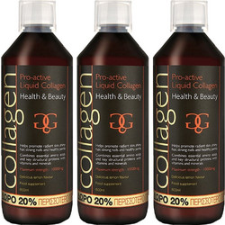 Total Health Solutions Pro-Active Liquid Collagen Lemon με Βιταμίνη C 3x600ml