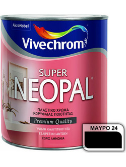 Vivechrom Super Neopal Πλαστικό Χρώμα Εσωτερικού Χώρου Μαύρο 24 0.75lt