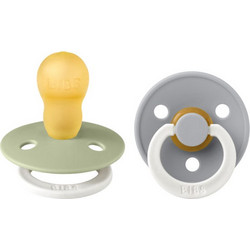 BIBS Colour Glow Πιπίλες Καουτσούκ Νυκτός 18m+ Sage Cloud 2τμχ