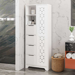 Ντουλάπι κουζίνας/μπάνιου Yada Maxi Megapap από μελαμίνη χρώμα λευκό 65,4x29,6x172,6εκ