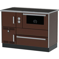 Alfa Plam Alfa Term 35 Brown-Right Ξυλόσομπα Καλοριφέρ με Φούρνο 32kW