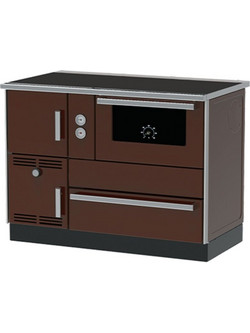 Alfa Plam Alfa Term 35 Brown-Right Ξυλόσομπα Καλοριφέρ με Φούρνο 32kW