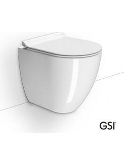 Λεκάνη Δαπέδου GSI Pura Swirl Υ.Π. 880400SC-300 50 εκ. με Κάλυμμα Αποσπώμενο Duroplast Slim Soft Close