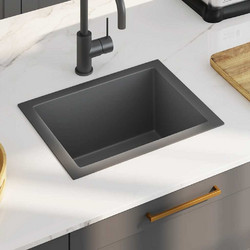 vidaXL 51507 Ένθετος Νεροχύτης Inox Μαύρος 44x34cm