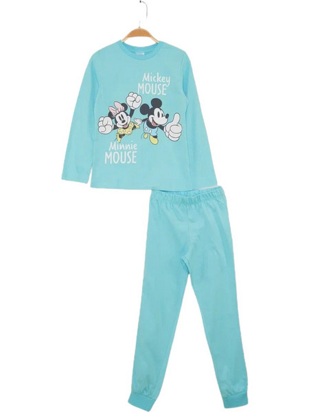 Cimpa Minnie Mouse Παιδική Πιτζάμα Βαμβακερή Χειμωνιάτικη Γαλάζια MN21337