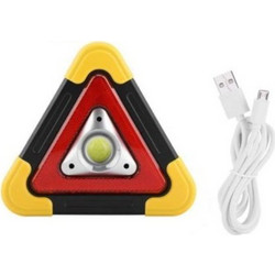 Επαναφορτιζόμενος Φακός Εργασίας - Φωτιστικό Ασφαλείας - Powerbank - COB LED 500 Lumens - Τρίγωνο Αυτοκινήτου ARRANGO AT79894 Κίτρινο