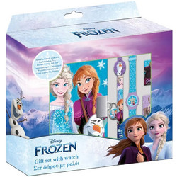 Σετ με Ρολόϊ Disney Frozen με Ημερολόγιο, Ψηφιακό Ρολόϊ, Στυλό, Γόμα + Σφραγίδα (0564009)