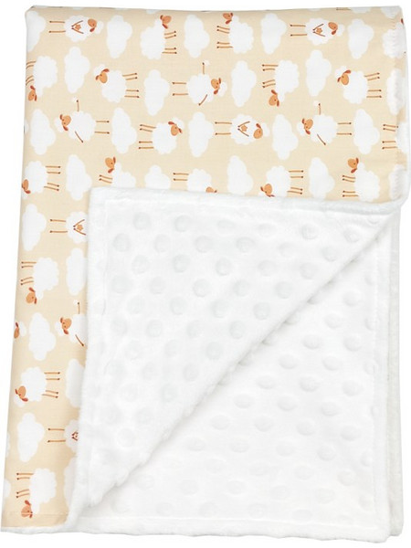 Baby Star Sheeps Κουβέρτα Κούνιας Βελουτέ 100x150 Λευκή Μπεζ