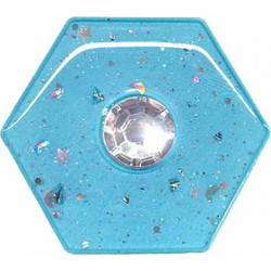 Pop Socket Κινητού Πολύγωνο Glitter Γαλάζιο
