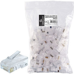CABLEXPERT MODULAR PLUG 8P8C FOR SOLID CAT6 LAN CABLE 100PCS/BAG