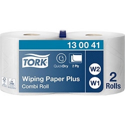 Ρολό Centrefeed Λευκό 2φυλλο 255m 2 Ρολά Tork Wiping Paper Plus 130041