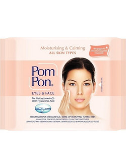 Pom Pon Hyalouronic Acid Eyes & Face Μαντηλάκια Ντεμακιγιάζ 20τμχ